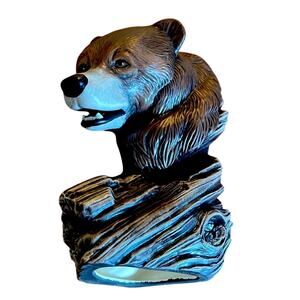 Brown Bear Driftwood Ceramic Bisque Statue Hand Painted Doc Holliday Collection